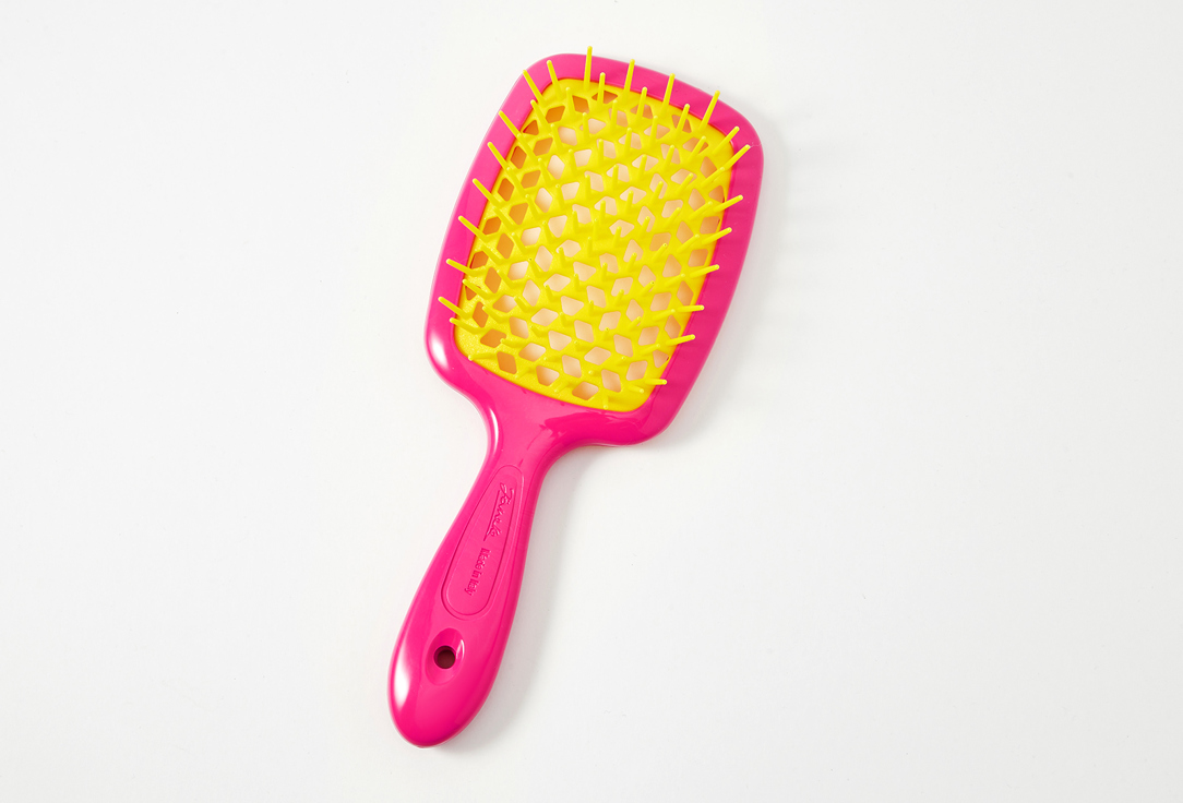 Janeke  plastic hair brush  Superbrush Dark Pink Yellow