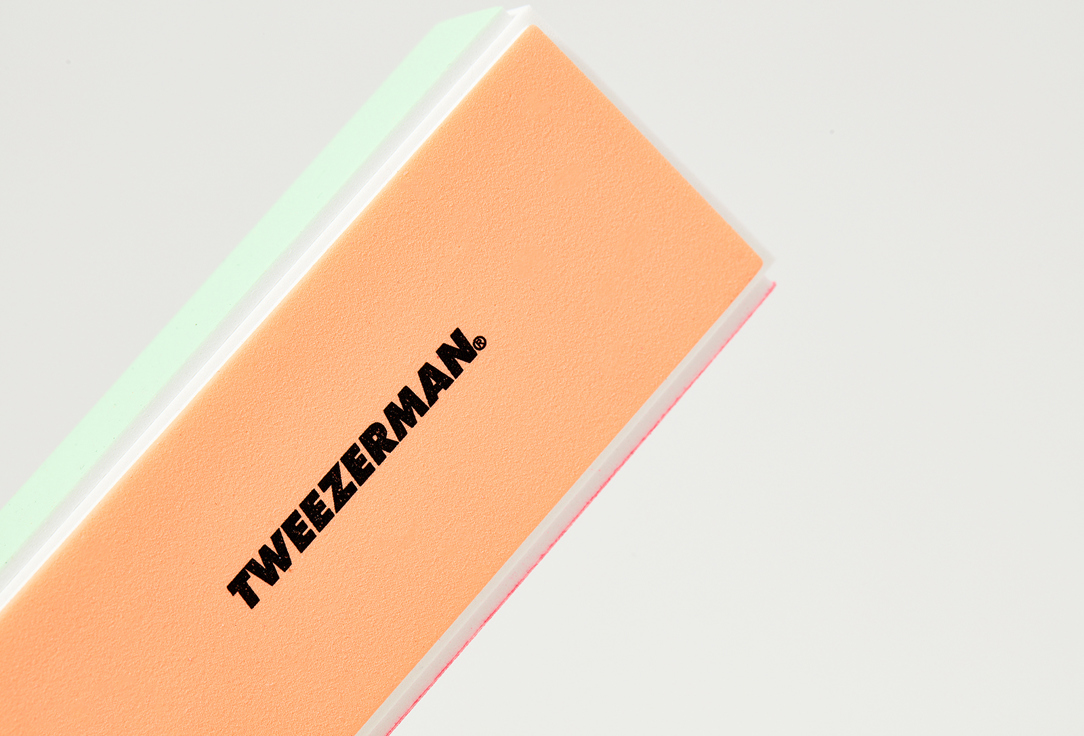 TWEEZERMAN Polishing buff for manicure NEON HOT 4-IN-1 FILE, BUFF, SMOOTH & SHINE BLOCK