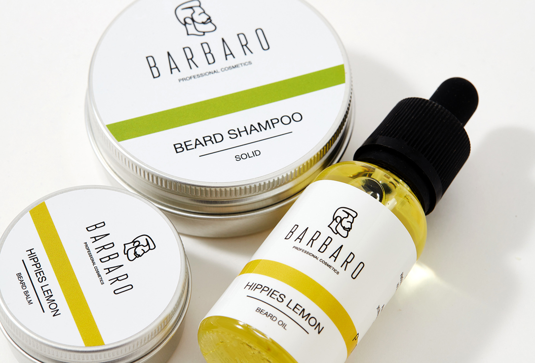 BARBARO Beard Balm & Beard Oil & Solid Shampoo Set Barbaro 