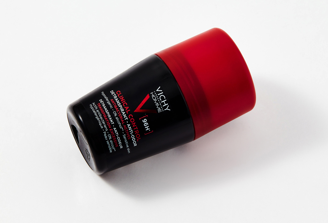 Vichy Roll on deodorant delivers long lasting sweat protection 96 Hour Clinical Control