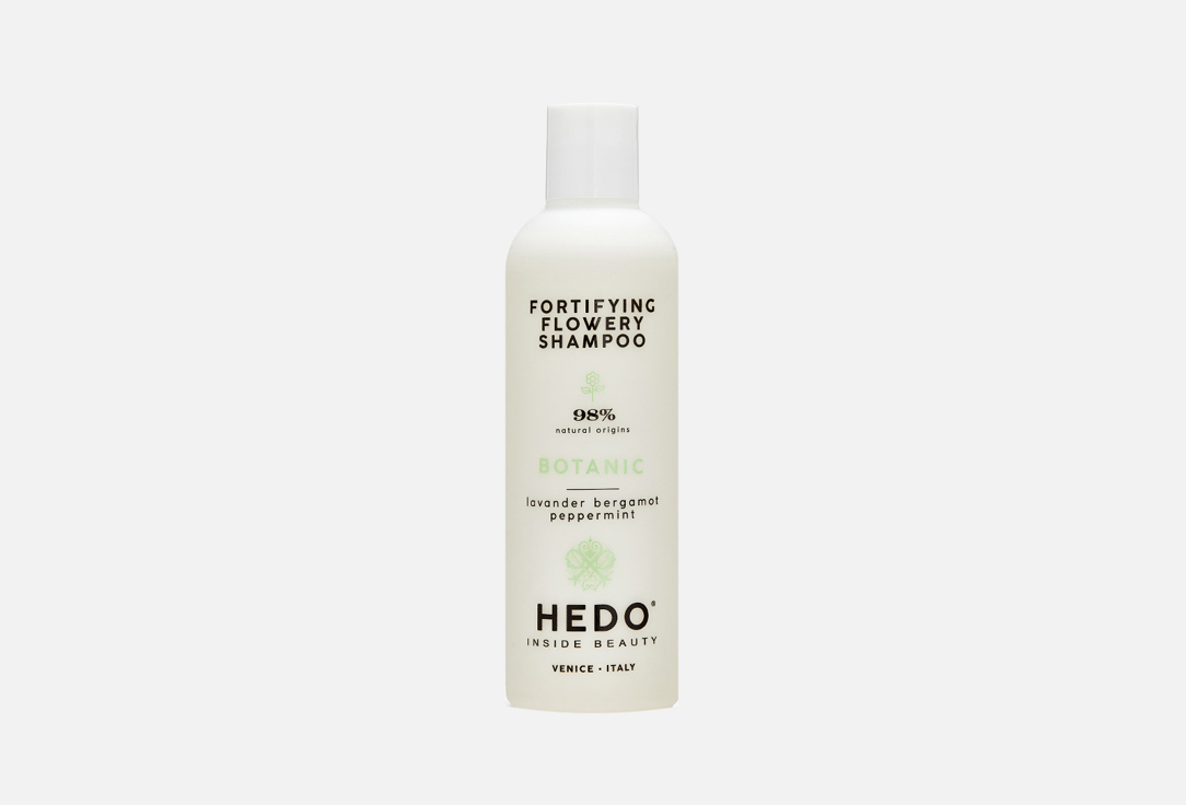 Fortifying flowery shampoo Hedo Lavander Bergamot Peppermint 