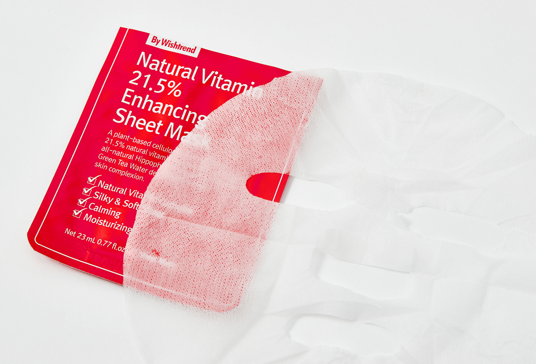 BY WISHTREND Face sheet mask Natural vitamin 21.5% enhancing