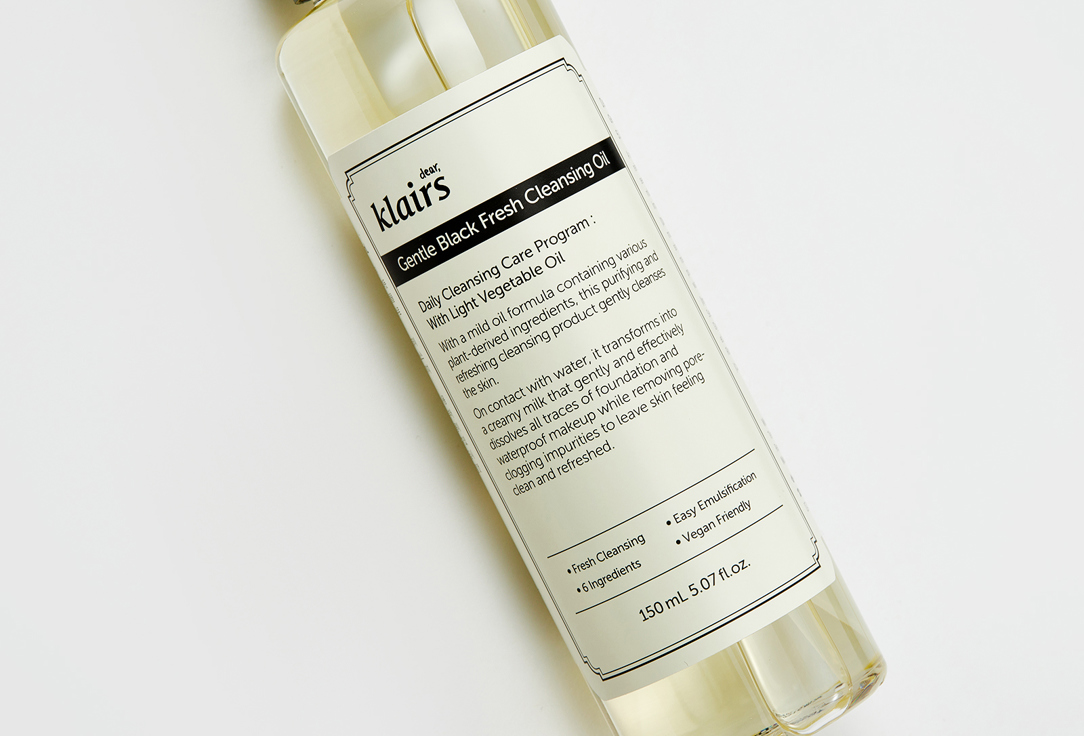 Dear, klairs Face Cleansing Oil Gentle Black Fresh Cleansing