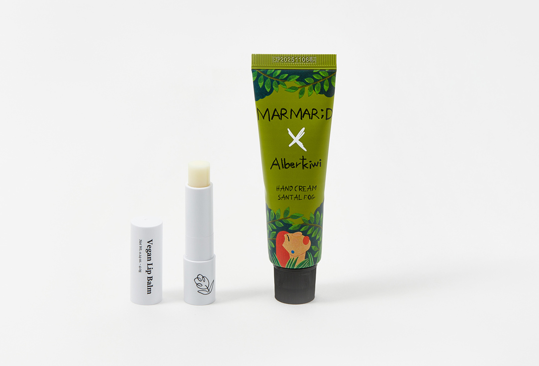 Marmard Lip Balm And Hand Cream Set Santal Fog