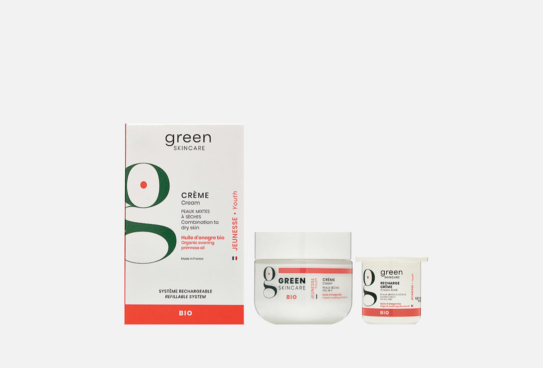 Green Skincare Anti-Aging Face Cream & Refill for Combination Skin Youth