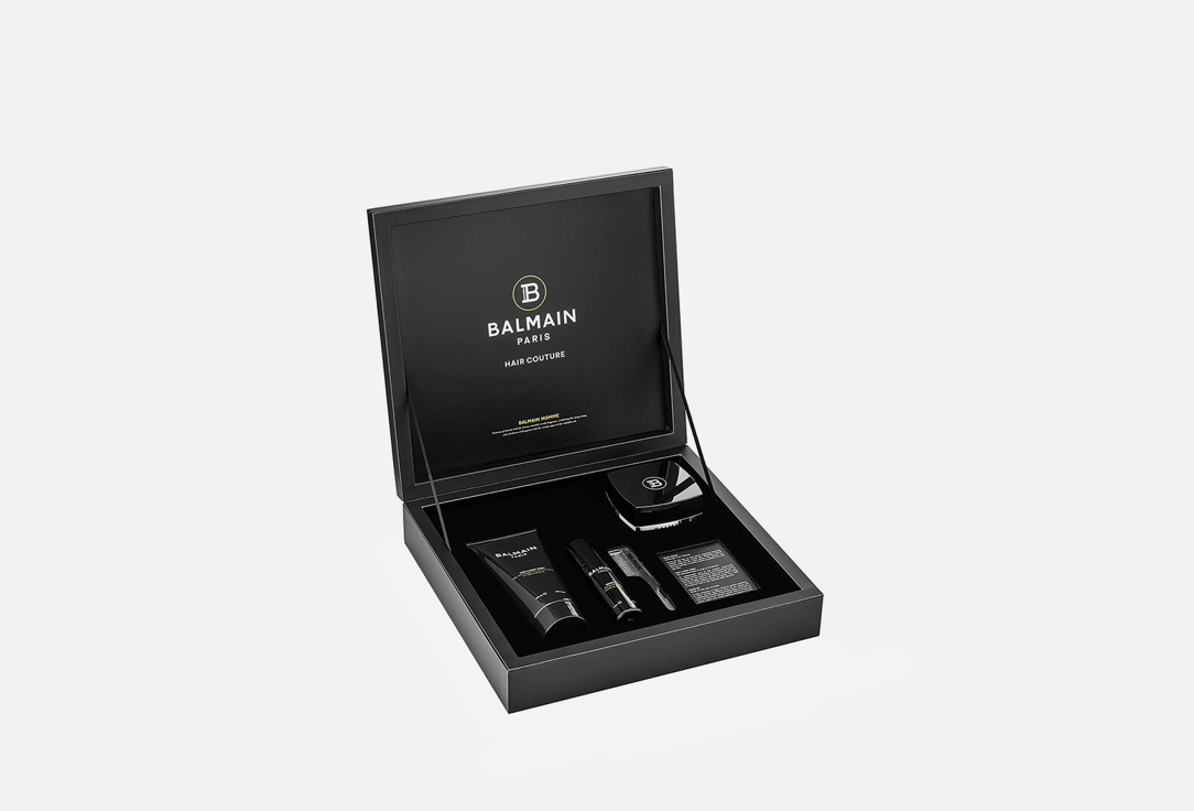 BALMAIN Paris hair and body shampoo & scalp scrub & beard oil  & comb set Hair Couture Homme