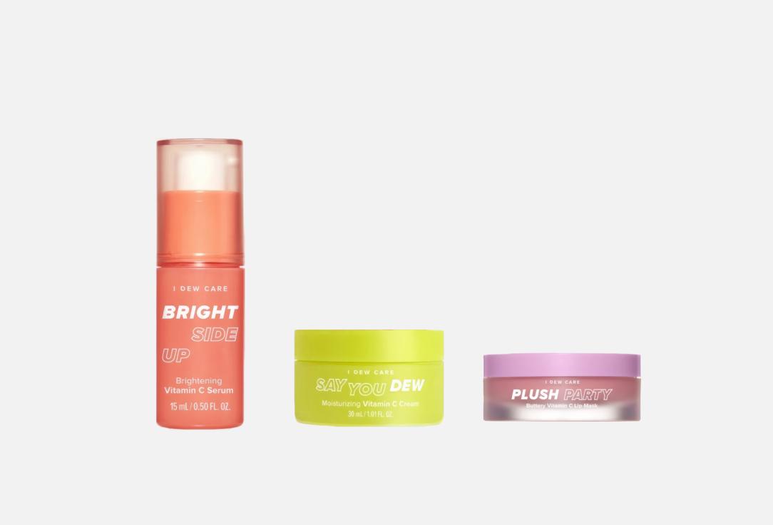 I DEW CARE Brightening Serum, Moisturizer, Night Lip Mask Set Vitamin to-glow pack