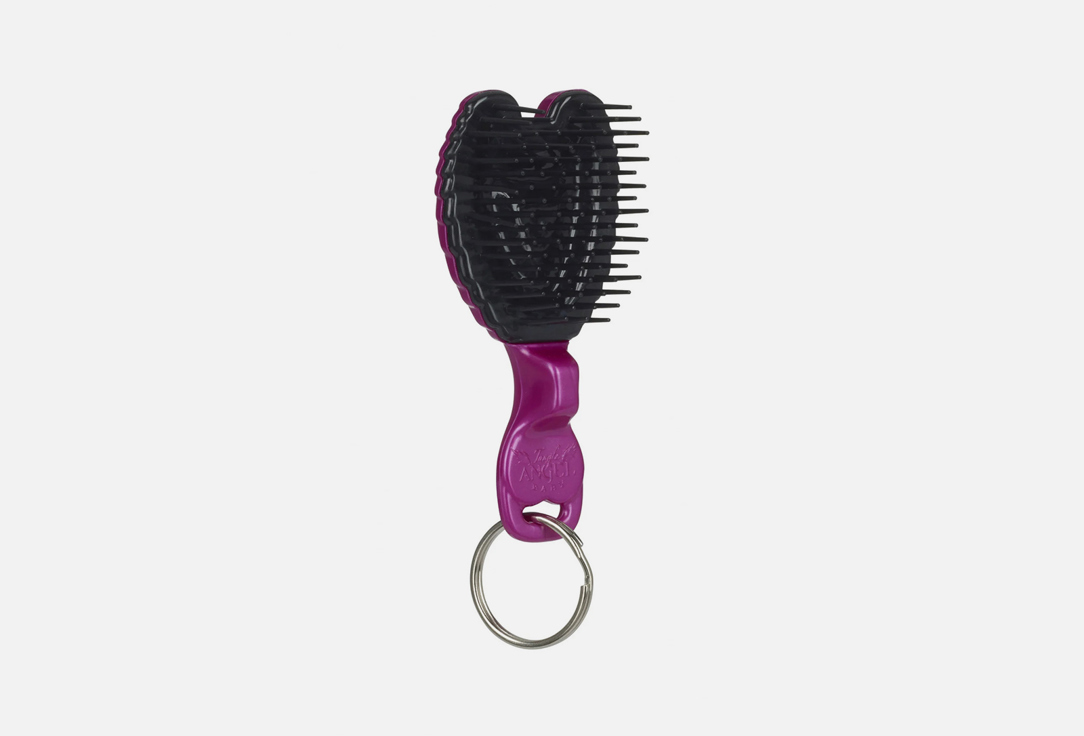 Tangle Angel Hair brush Mini key ring fuschia  