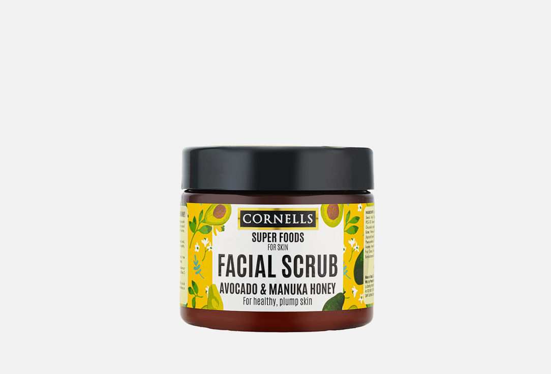 CORNELLS Face Scrub hydrated and reduce the appearance of pore size Avocado & Manuka Honey