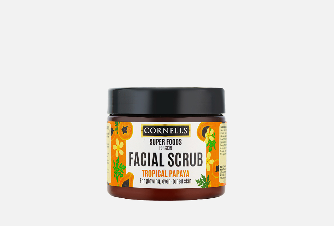 CORNELLS Face Scrube contains soothing botanicals to buff away dead skin Tropical Papaya