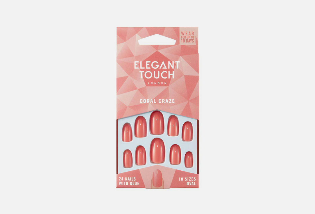 ELEGANT TOUCH Colour false nails Coral craze 