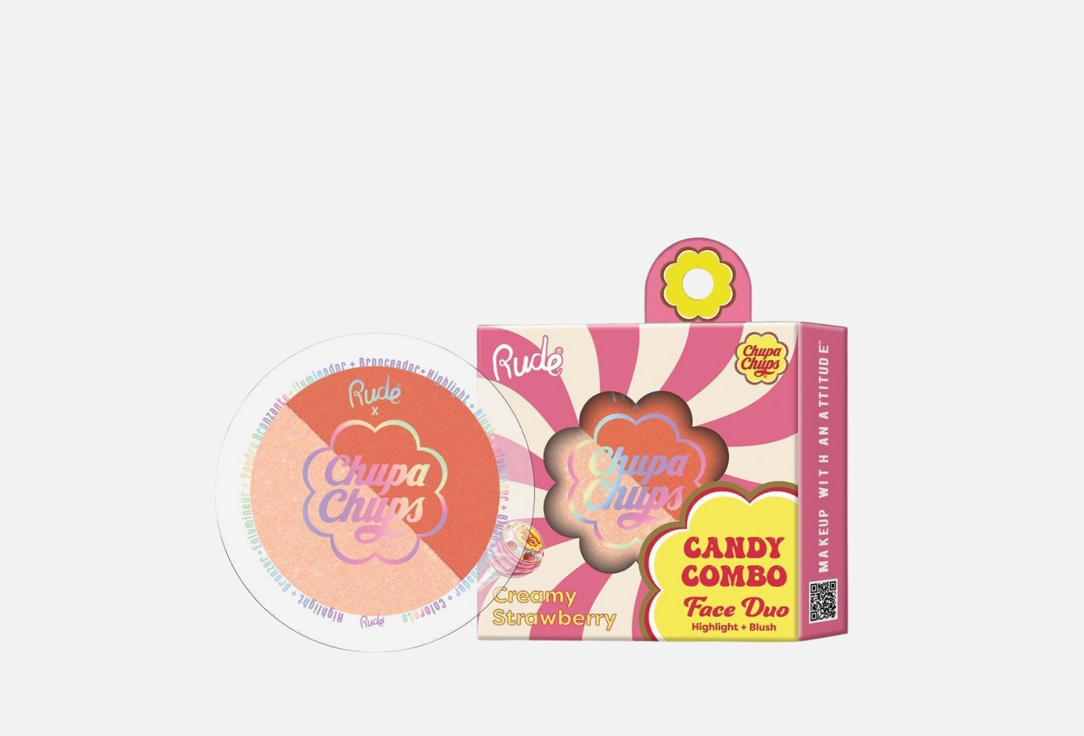 Rude Cosmetics Highlight and Blush Palette Chupa Chups Candy Combo