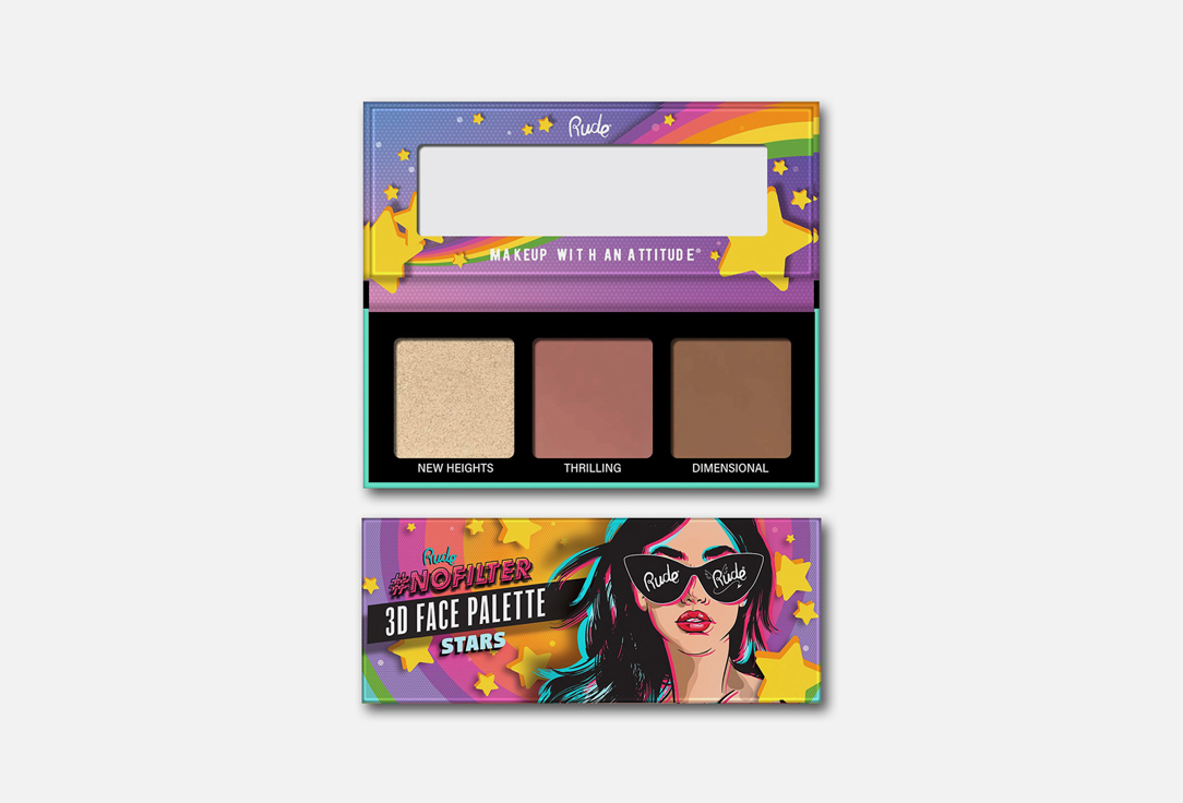 Rude Cosmetics Face palette Nofilter 3d