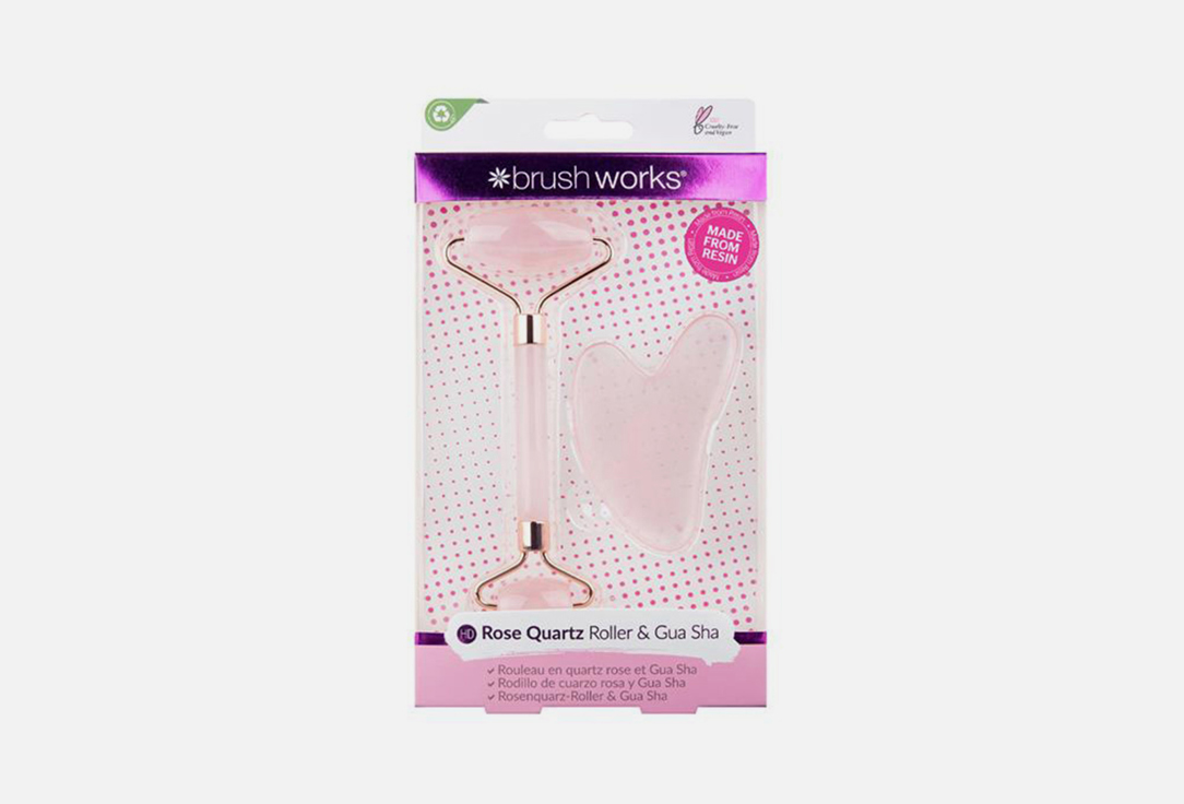 brushworks Resin Roller Rose & Gua Sha