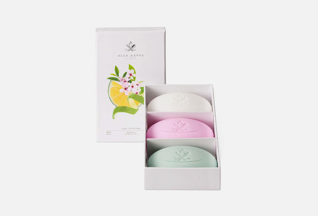 Acca Kappa Skin Cleaning Soap Set White moss & sakura tokyo & mandarin & green tea