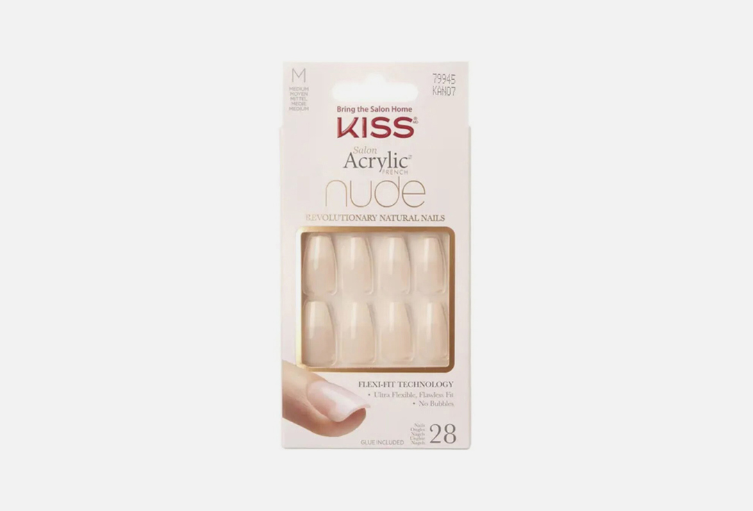 KISS NEW YORK Professional Press-On Gel Nails Salon Acrylic Nude French