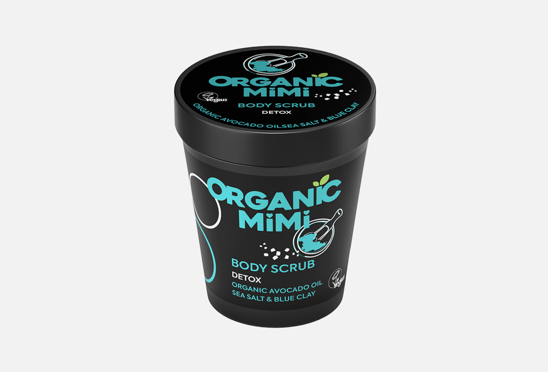 ORGANIC MIMI Body Scrub Detox Sea Salt & Blue Clay