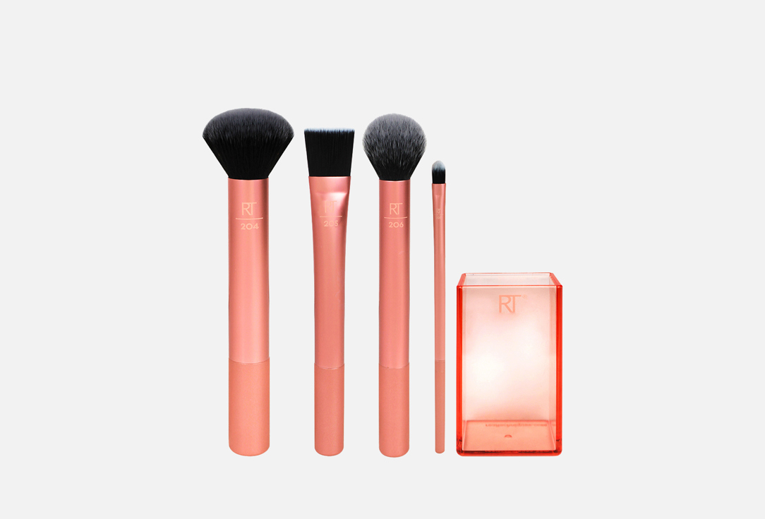 Real Techniques Face Makeup Brush & Storage Cup Set Flawless Base